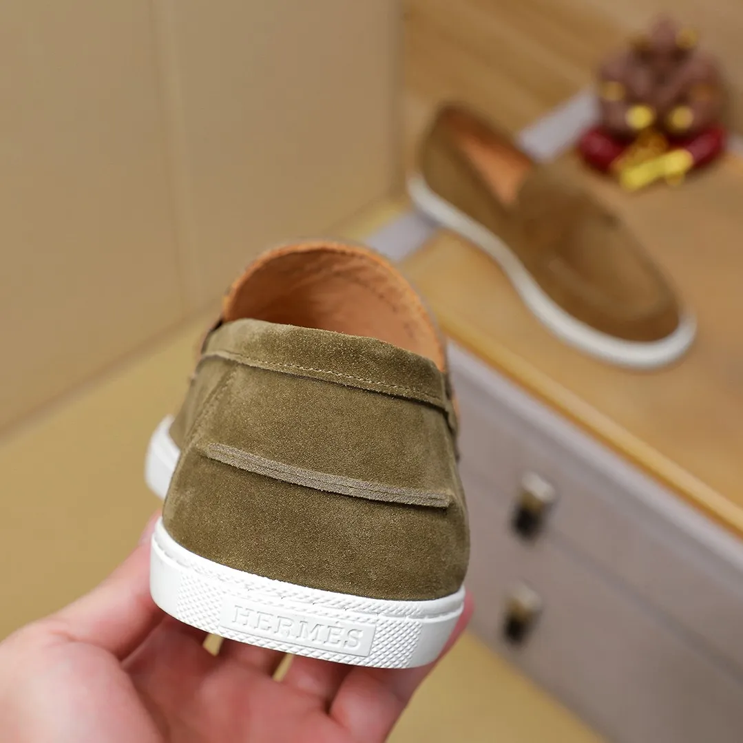 Men's shoes 💰500💰 HERMES Hermès high-end quality original order -Original: imported 🔝Nappa calfskin, frosted cowhide, outer seaming process -Inside: water-dyed cowhide -Outsole: original TPR rubber outsole -Super high quality control·Fine workmanship: High-end, extravagant, and grade) Size: 39-45 (38, 46, can be customized)